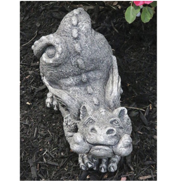 Lil Dragon Biscuit Cast Stone Garden Statue