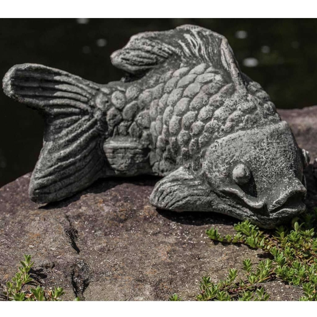 Coy Koi Cast Stone Garden Statue