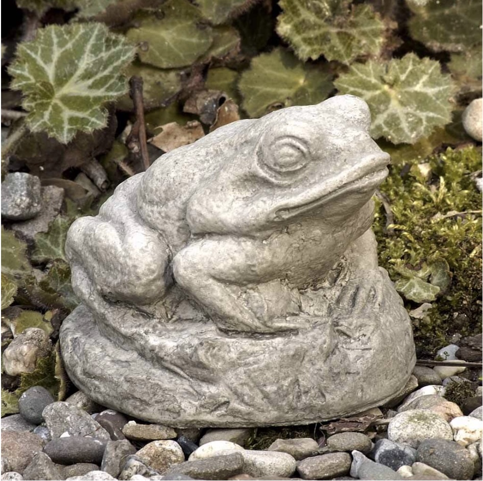 Tiny Frog Cast Stone Garden Statue