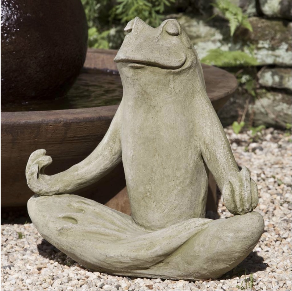 Totally Zen Frog Cast Stone Garden Statue