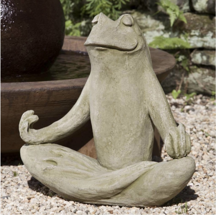 Totally Zen Frog Cast Stone Garden Statue