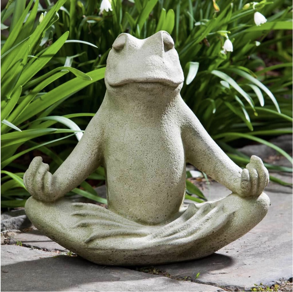 Totally Zen Too Frog Cast Stone Garden Statue