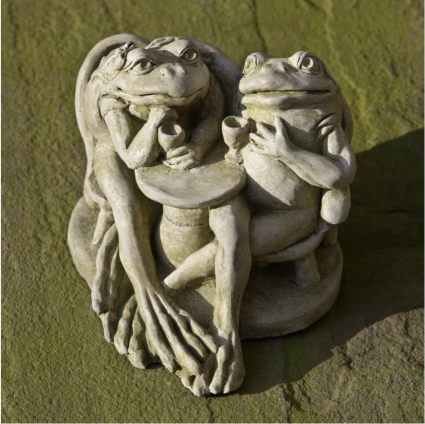 Wine Time Frog Cast Stone Garden Statue