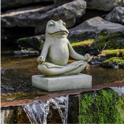 Mini Zen Frog Cast Stone Garden Statue