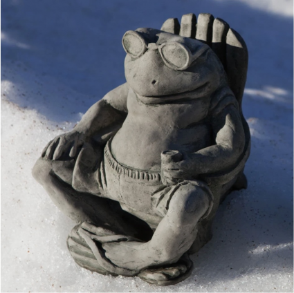 Bud on the Beach Frog Cast Stone Garden Statue