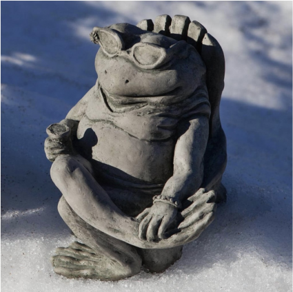 Doris on the Beach Frog Cast Stone Garden Statue