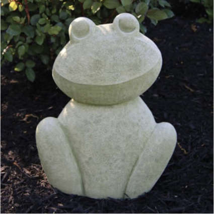 Contemporary Frog Cast Stone Garden Statue