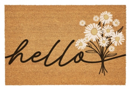 Daisy Scape Coir Mat Hello Bouquet