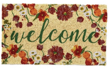 Blooming Welcome Coir Doormat