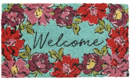 In Bloom Welcome Coir Doormat