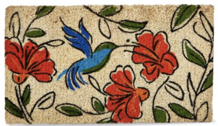 Sketched Hummingbird Coir Mat