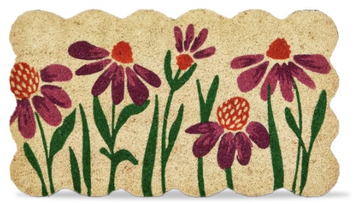 Scallop Coneflower Non-Slip Coir Doormat