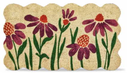 Scallop Coneflower Non-Slip Coir Doormat