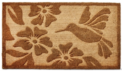 Hummingbird Embossed Non-Slip Coir Doormat