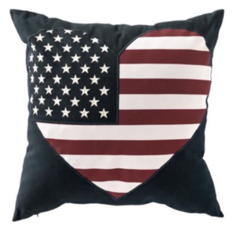 Patriotic Heart Throw Pillow