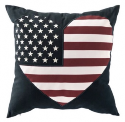 Patriotic Heart Throw Pillow