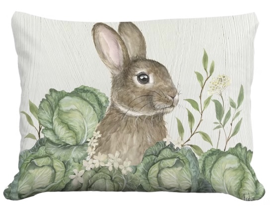 Rabbit and Cabbages 19" X 24" 