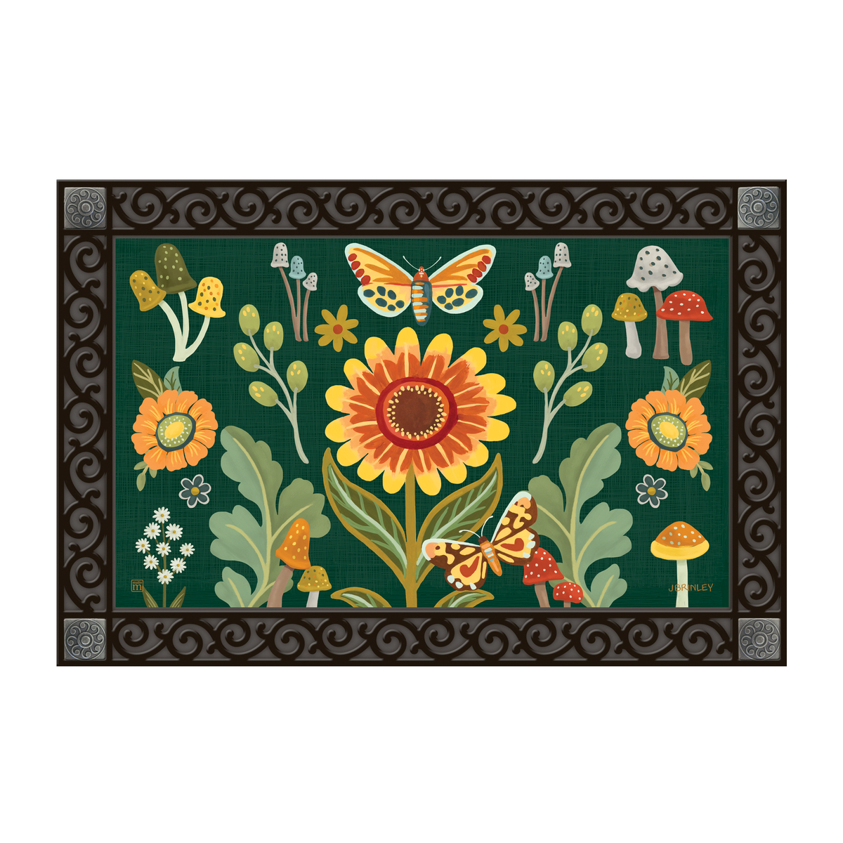 Fall Botanical Butterfly Doormat
