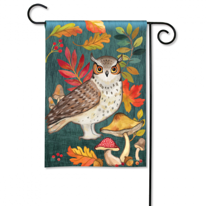 Fall Forest Owl Mini Flag