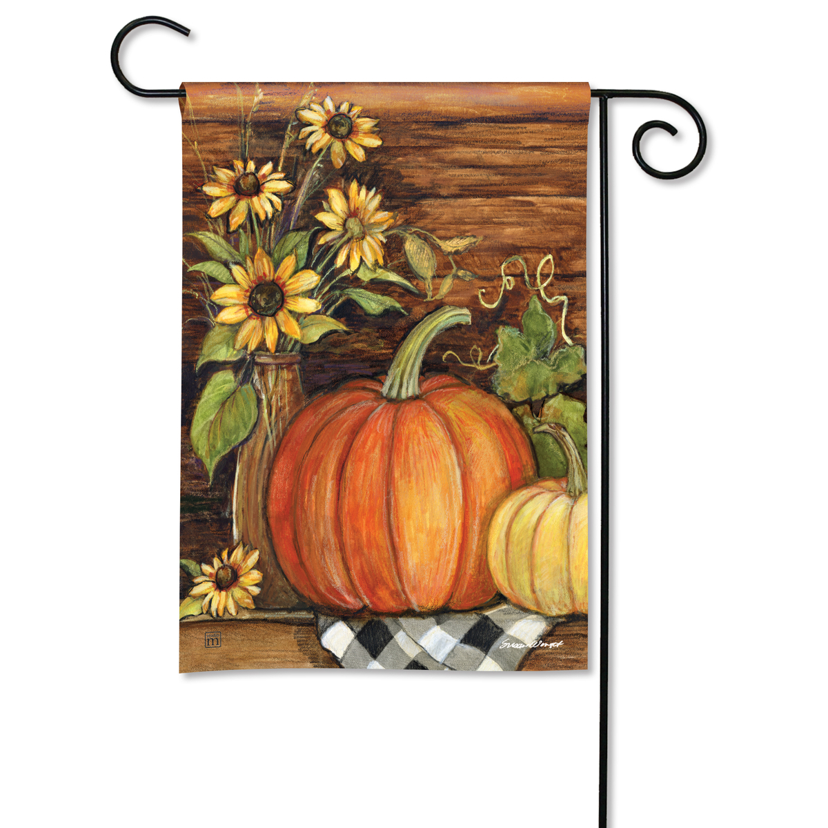 Harvest Gathering Pumpkin Mini Flag