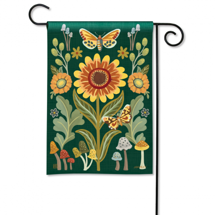 Fall Botanical Butterfly Mini Flag