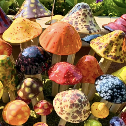 Fall Shroomyz Ceramic Garden Accents 14″