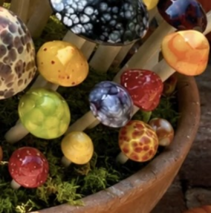 Fall Shroomyz Ceramic Garden Accents 8″