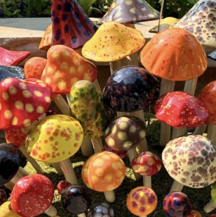 Fall Shroomyz Ceramic Garden Accents 12″