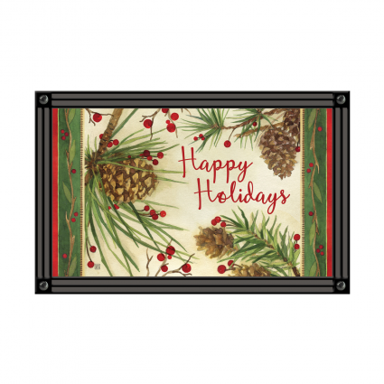 Berries & Pine Happy Holidays Doormat