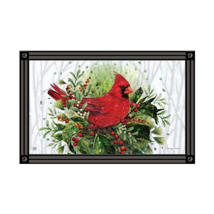 Cardinal on Boughs Doormat