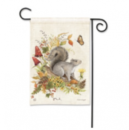 Fall Squirrel Mini Flag