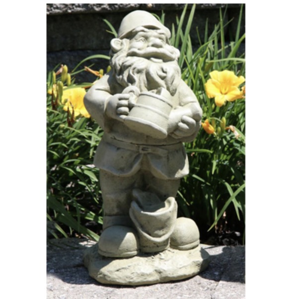 Lazy Daze Gnome with Watering Can Cast Stone Garden Gnome