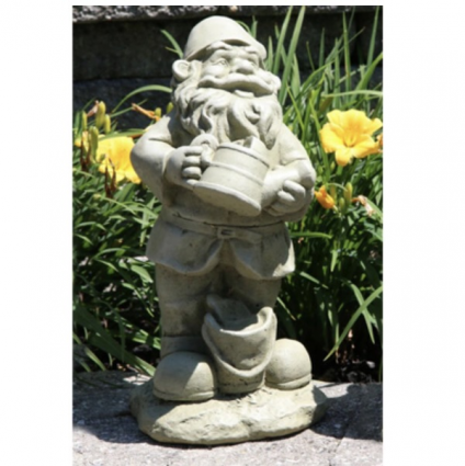 Lazy Daze Gnome with Watering Can Cast Stone Garden Gnome