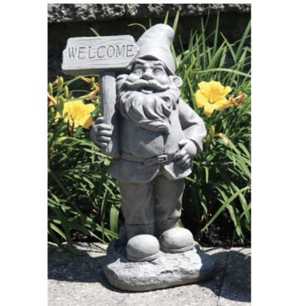Lazy Daze Gnome Welcome Cast Stone Garden Gnome