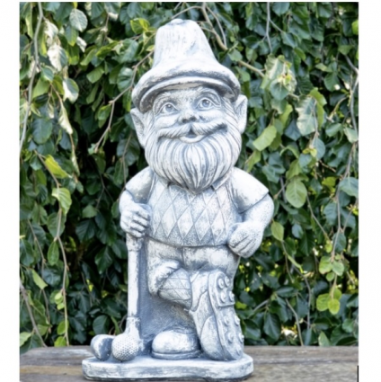 Golfer Cast Stone Garden Gnome