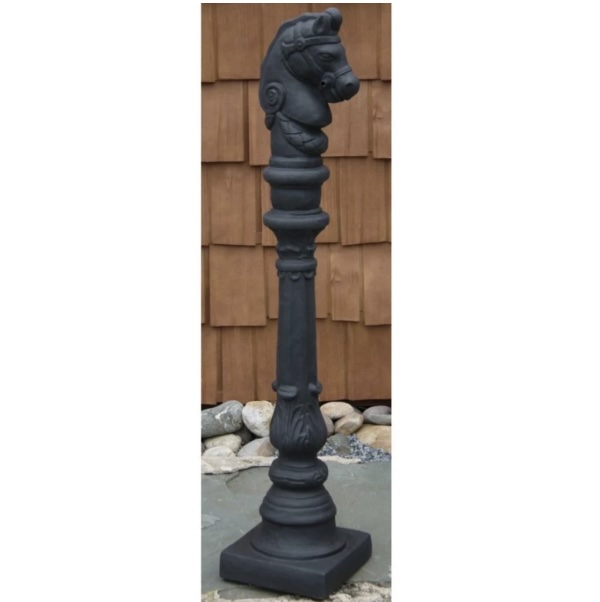 Hitching Post Cast Stone Garden Accent
