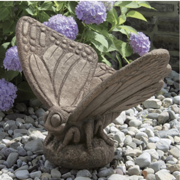 Large Butterfly Cast Stone Garden Statue