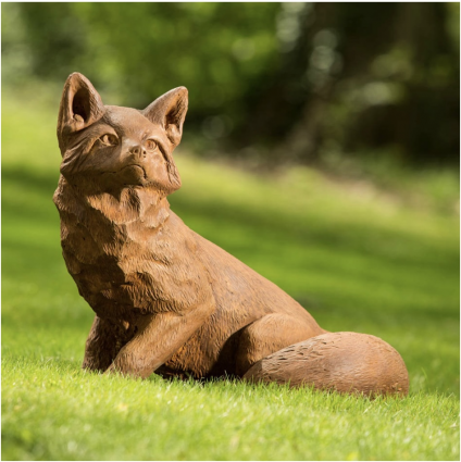 Noble Fox Cast Stone Garden Statue