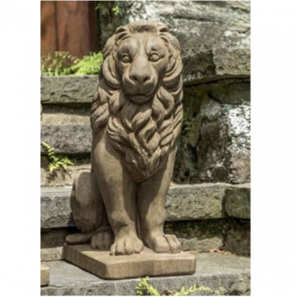 Lion Sentry Left Cast Stone Garden Statue