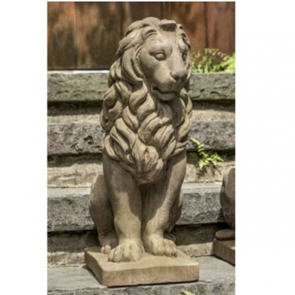 Lion Sentry Right Cast Stone Garden Statue