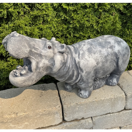 Hippie the Hippo Cast Stone Pond Spitter