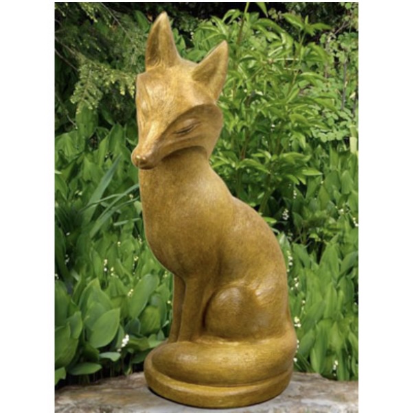 Noble Fox Cast Stone Garden Statue