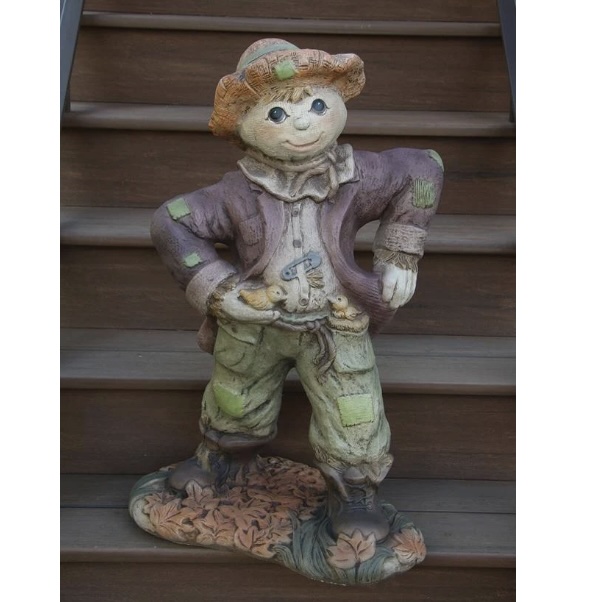 Scarecrow Cast Stone Garden Statue
