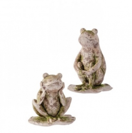 Resin Mossed Frog on Lily Pad Assortment 8.5"
