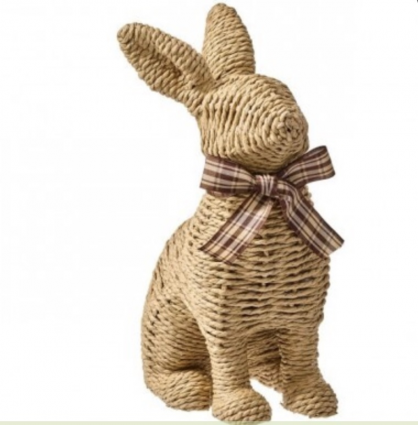 Woven Paper Twist Sitting Easter Bunny 13″