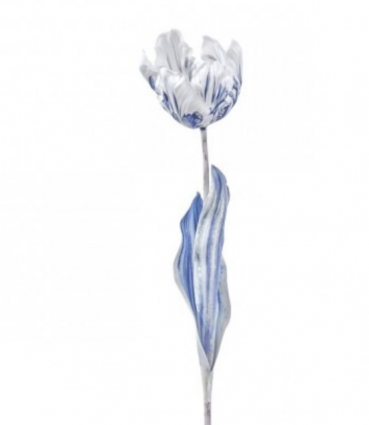 Antique White/Blue Tulip Spray 27″