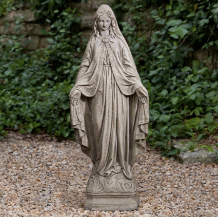 Medium Madonna Cast Stone Garden Statue