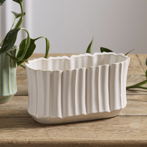 Everleaf Ceramic Trough Planter