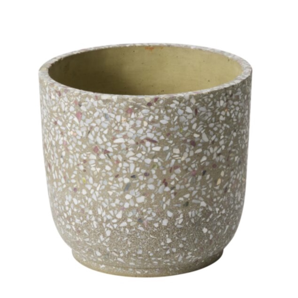 Verde Green Terrazzo Ceramic Pot 7"