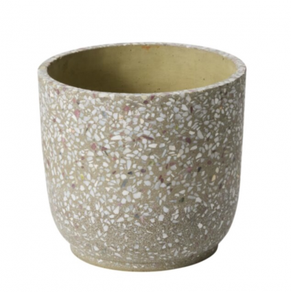 Verde Green Terrazzo Ceramic Pot 7"
